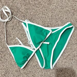 Target Green Bikini with White Accents